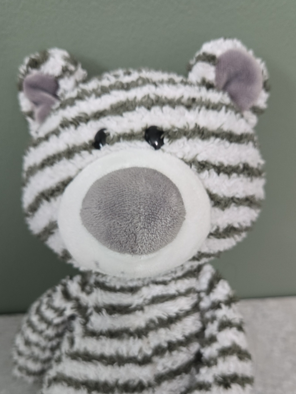 Gund Striped Grey & White Teddy Bear